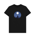 Black Organic Men's Man and Dog Under the Moon T-shirt