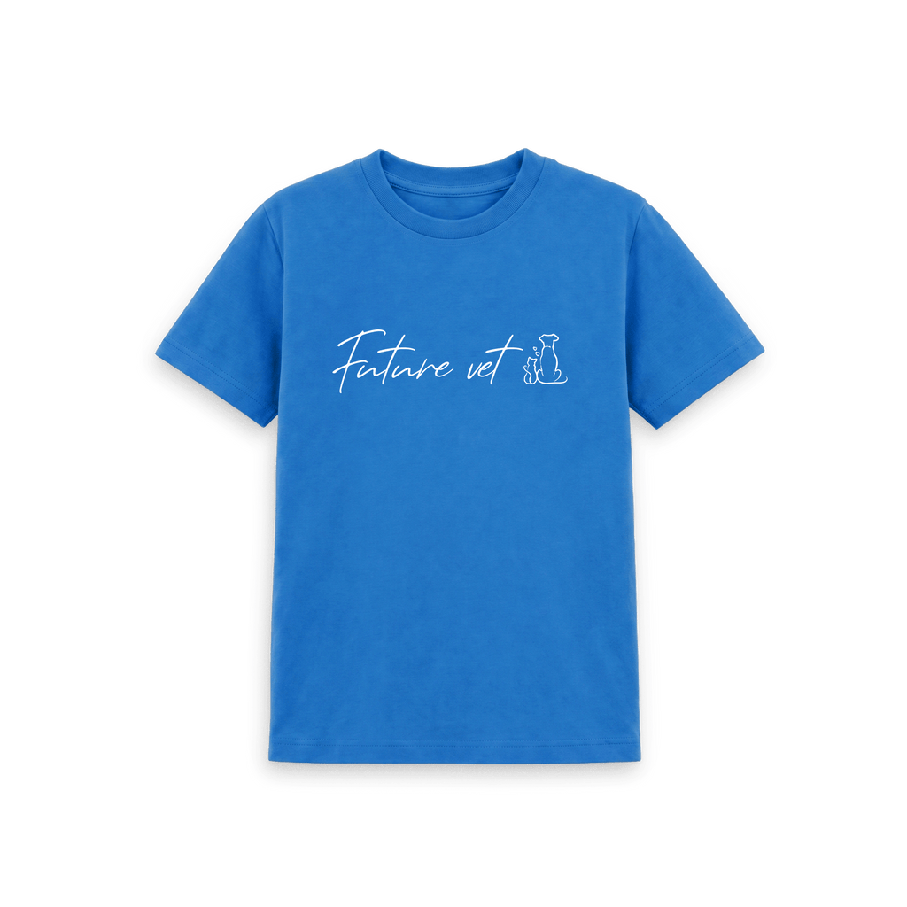 Bright Blue Printed Kids T-Shirt Front