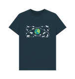 Denim Blue Organic Men's Animals Around the World T-shirt