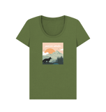 Khaki Organic Ladies Pawsome Adventure T-shirt