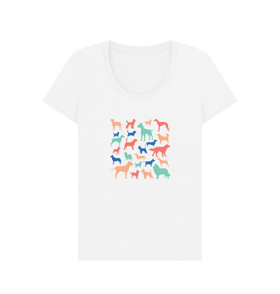 White Organic Ladies Dogs T-shirt
