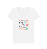 White Organic Ladies Dogs T-shirt