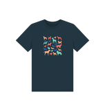 Denim Blue Printed Kids T-Shirt Front