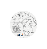 White Printed Circle Sticker Front