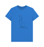 Bright Blue Organic Men's Dog and Butterfly T-shirt