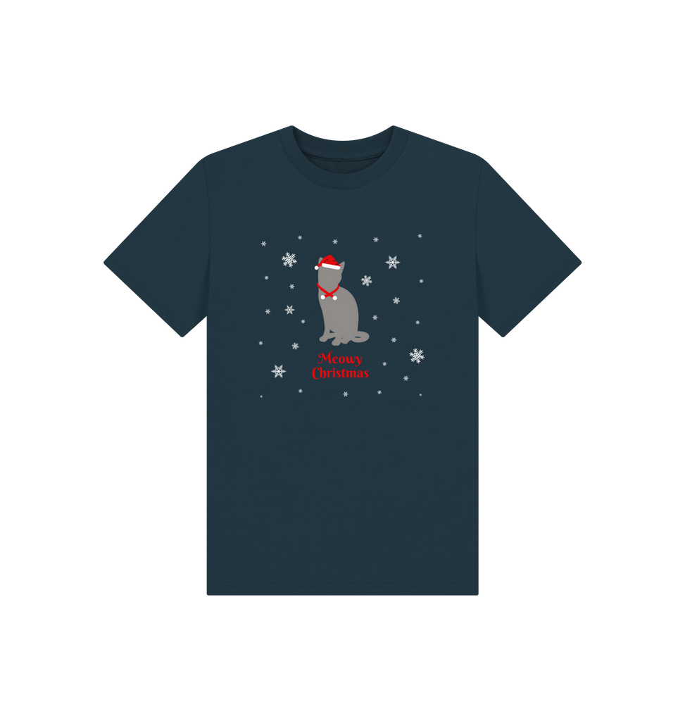 Denim Blue Printed Kids T-Shirt Front
