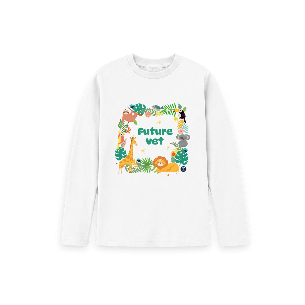 White Printed Kids T-Shirt Front