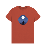 Rust Organic Men's Man and Dog Under the Moon T-shirt