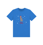 Bright Blue Printed Kids T-Shirt Front