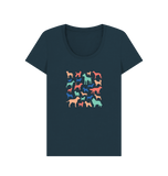 Denim Blue Printed T-shirt Front