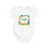 White Printed baby grow Front