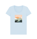 Sky Blue Organic Ladies Pawsome Adventure T-shirt