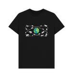 Black Organic Men's Animals Around the World T-shirt