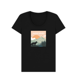 Black Organic Ladies Pawsome Adventure T-shirt