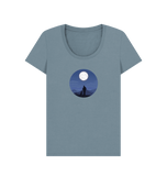 Stone Blue Printed T-shirt Front
