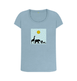 Stone Blue Printed T-shirt Front