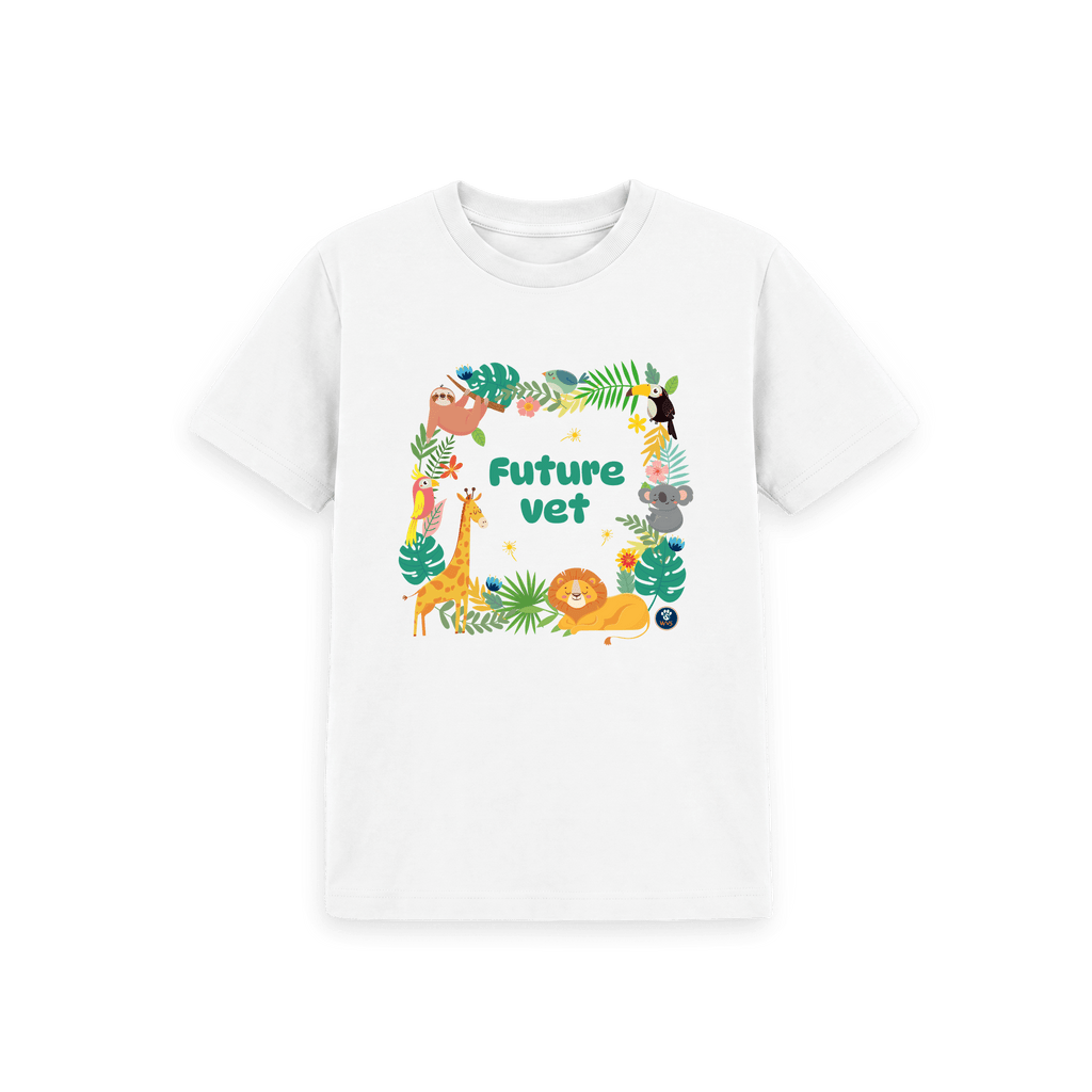 White Printed Kids T-Shirt Front