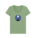 Sage Organic Ladies Man and Dog Under the Moon T-shirt