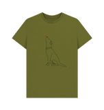 Moss Green Organic Men's Dog and Butterfly T-shirt