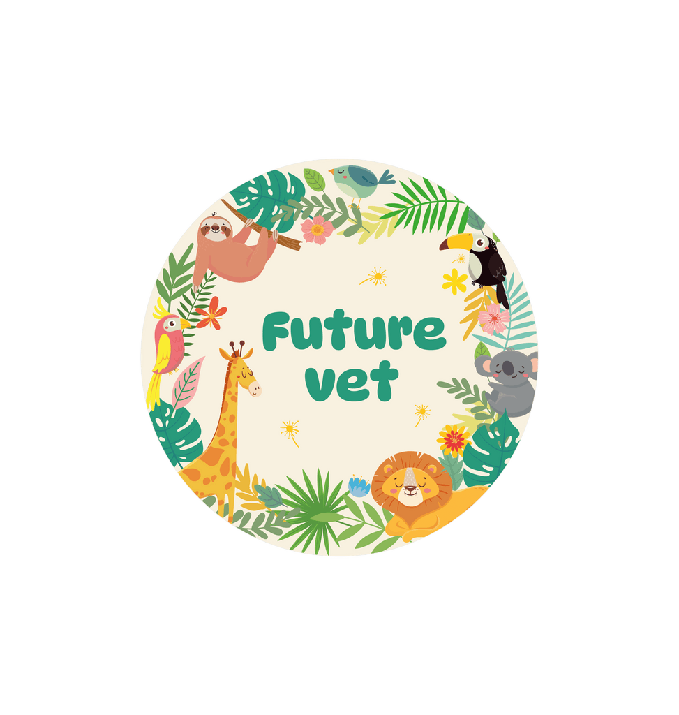 White Printed Circle Sticker Front