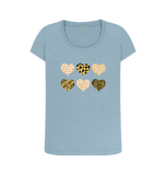 Stone Blue Printed T-shirt Front