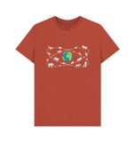 Rust Organic Men's Animals Around the World T-shirt