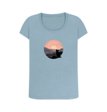 Stone Blue Printed T-shirt Front