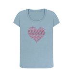 Stone Blue Printed T-shirt Front
