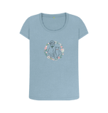 Stone Blue Printed T-shirt Front