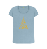 Stone Blue Printed T-shirt Front