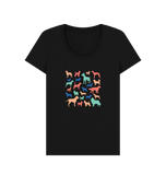 Black Organic Ladies Dogs T-shirt