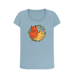 Stone Blue Printed T-shirt Front