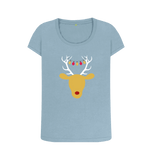 Stone Blue Printed T-shirt Front