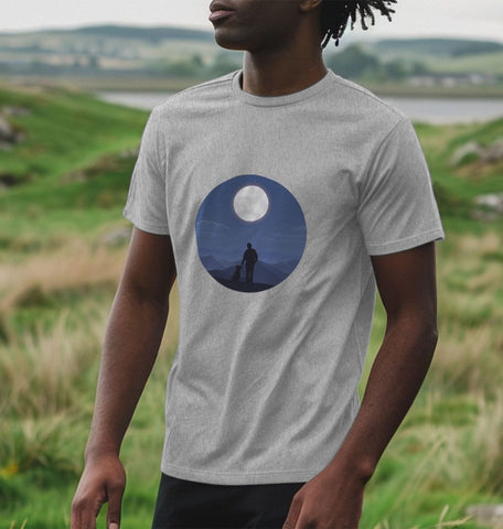 Organic Men's Man and Dog Under the Moon T-shirt