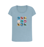 Stone Blue Printed T-shirt Front