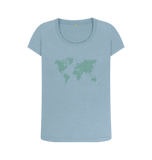 Stone Blue Printed T-shirt Front