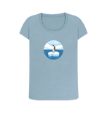 Stone Blue Printed T-shirt Front