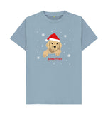 Stone Blue Mens Santa Paws Christmas T-shirts