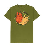 Moss Green Men's Dog and  Cat organic T-shirt