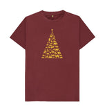Red Wine Mens Animal Tree Christmas T-shirt