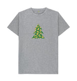 Athletic Grey Mens Animal print Christmas tree T-shirt