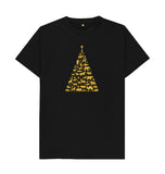 Black Mens Animal Tree Christmas T-shirt