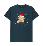 Denim Blue Mens Santa Paws Christmas T-shirts