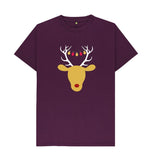 Purple Mens Reindeer Christmas T-shirt