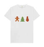 White Mens Animal print Christmas T-shirt