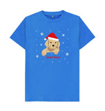 Bright Blue Mens Santa Paws Christmas T-shirts