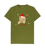 Moss Green Mens Santa Paws Christmas T-shirts