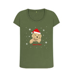 Khaki Ladies Santa Paws Christmas T-shirts