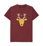 Red Wine Mens Reindeer Christmas T-shirt