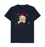 Navy Blue Mens Santa Paws Christmas T-shirts